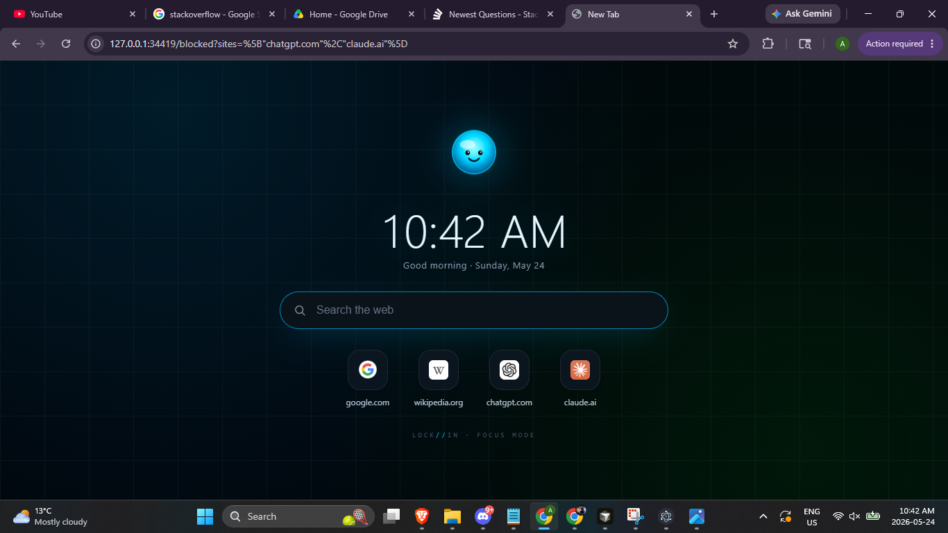 The whole desktop, gently guided